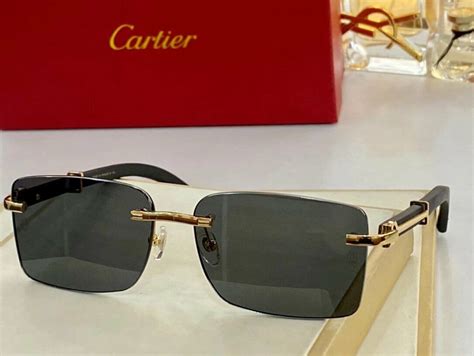 cartier rimless wood sunglasses|cartier rimless sunglasses men's.